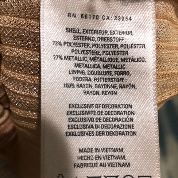 anthropologie Maeve Ambra Rose Gold Metallic Pleated Skirt M - Picture 10 of 15